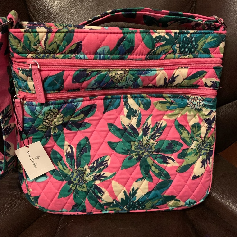 Vera Bradley Triple Zip Hipster Tropical Paradise w/ matching wallet